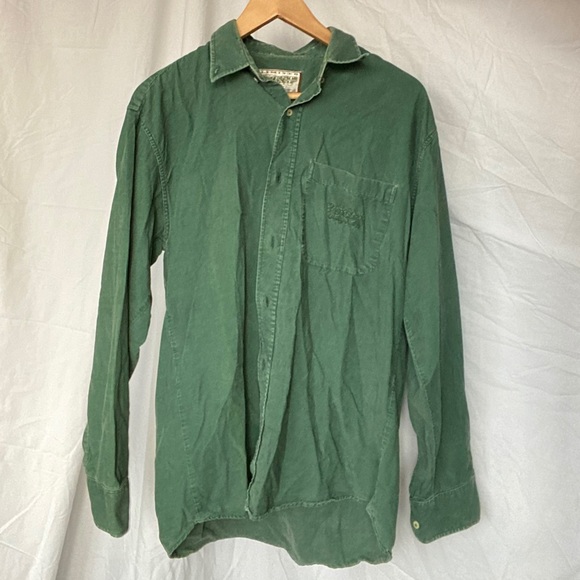 Green button down long sleeve t-shirt vintage - Picture 9 of 12